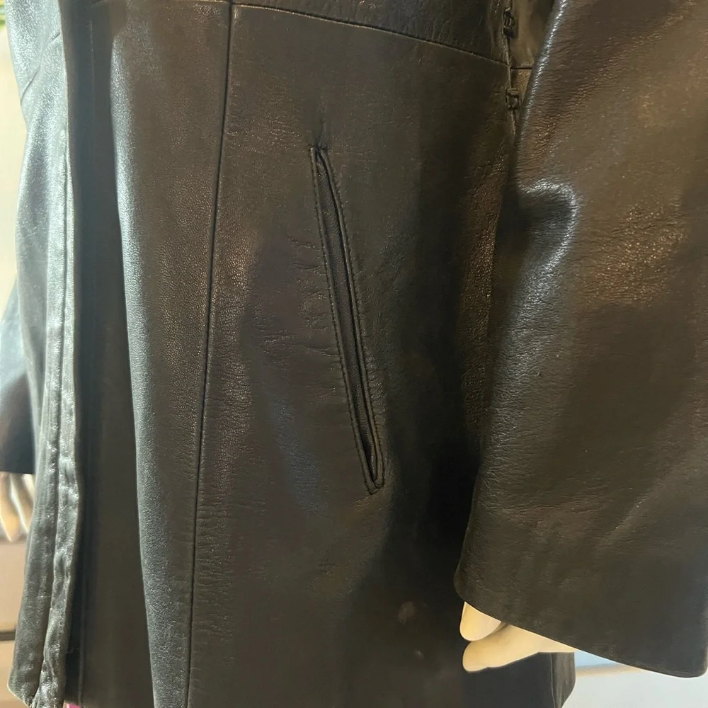 Jones New York Black Leather Women's Jacket - Picture 6 of 12